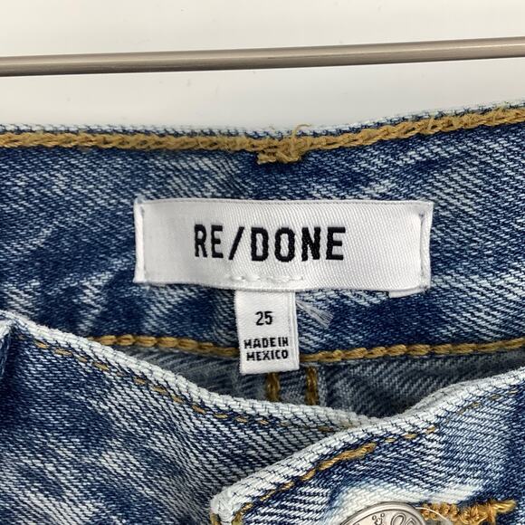 RE/DONE Size 25 70s High Rise Denim Short Splash Jean $215 msrp G14-9 - Picture 4 of 9